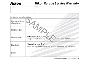 Nikon Europe Service Warranty